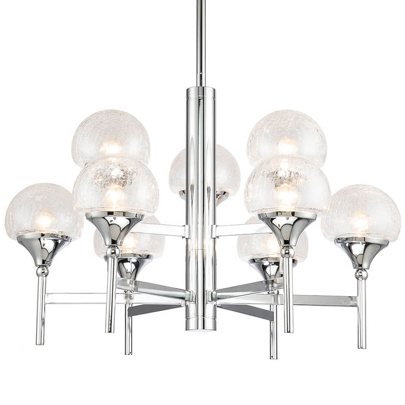 Люстра Lluis Chandelier 9 Хром Прозрачный Люстра Lluis Chandelier 9 Хром Прозрачный в Липецке | Loft Concept