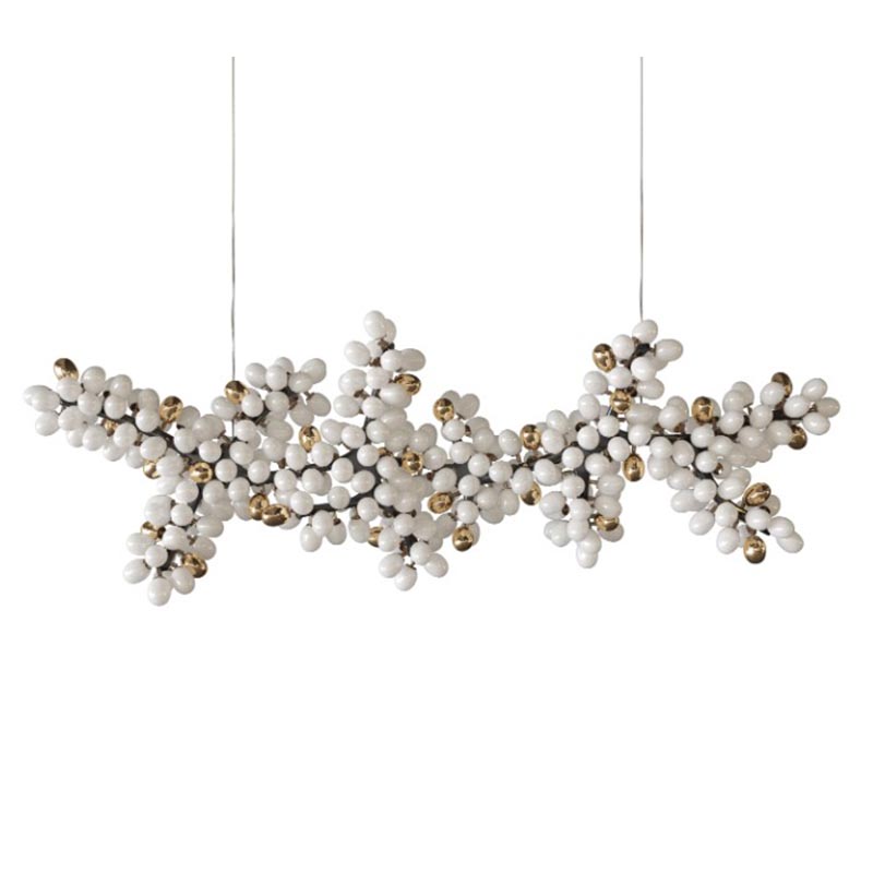 Большая дизайнерская люстра горизонтальная Valiant Chandelier Horizontal Barlas Baylar Бронза Белый Большая дизайнерская люстра горизонтальная Valiant Chandelier Horizontal Barlas Baylar Бронза Белый в Липецке | Loft Concept