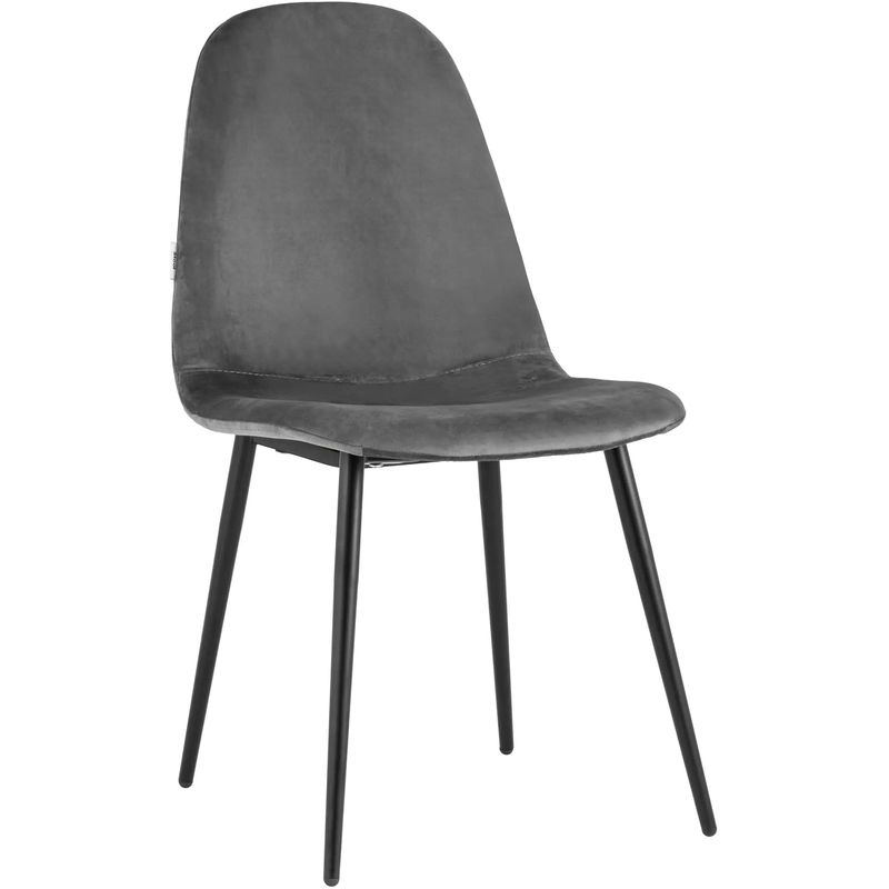 Стул Archie Chair Черные ножки Темно-Серый Велюр Серый Черный Стул Archie Chair Черные ножки Темно-Серый Велюр Серый Черный в Липецке | Loft Concept