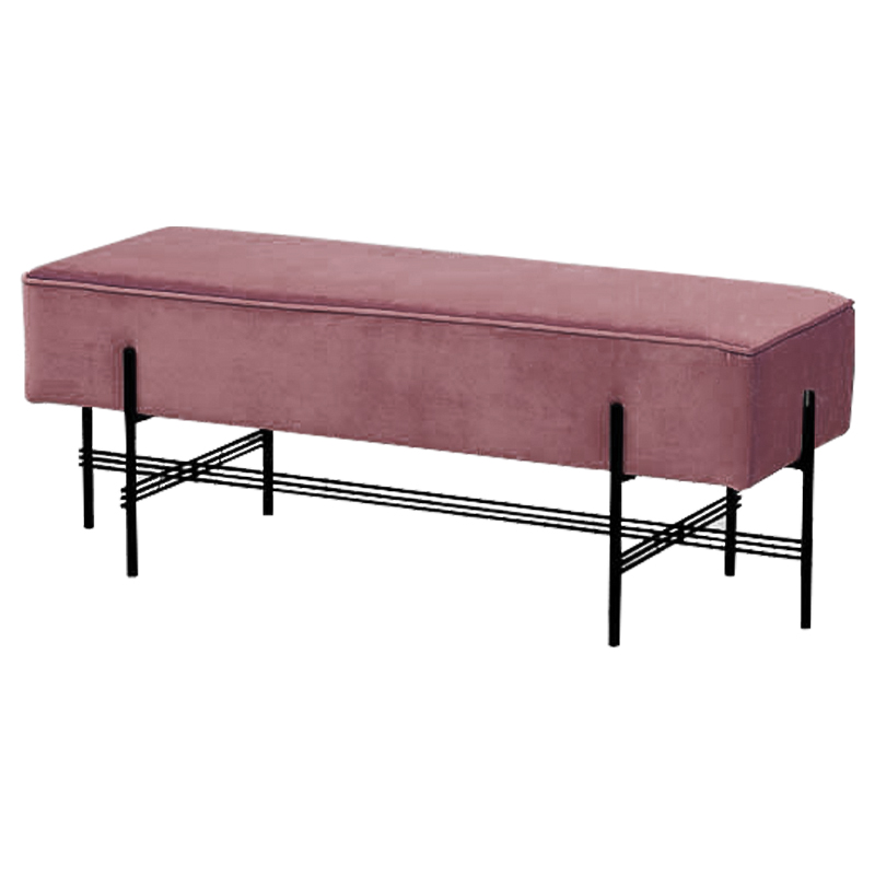 Банкетка розовая велюровая Sanjay Velour Banquet Pink Дымчатая Роза Черный Банкетка розовая велюровая Sanjay Velour Banquet Pink Дымчатая Роза Черный в Липецке | Loft Concept