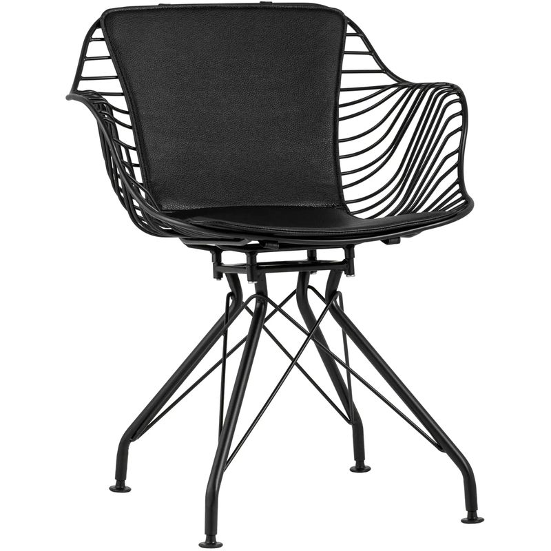 Стул Bertoia с подлокотником Chair Black metal Черный Стул Bertoia с подлокотником Chair Black metal Черный в Липецке | Loft Concept