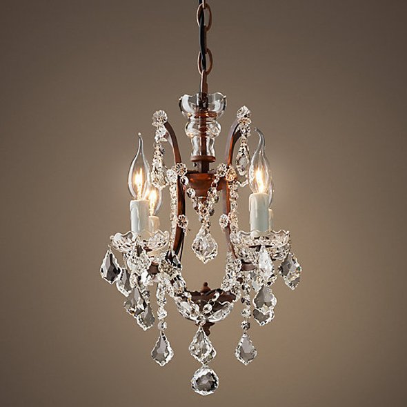 Люстра 19TH C. ROCOCO IRON & CLEAR CRYSTAL 4 Прозрачное Стекло Бурая ржавчина Люстра 19TH C. ROCOCO IRON & CLEAR CRYSTAL 4 Прозрачное Стекло Бурая ржавчина в Липецке | Loft Concept