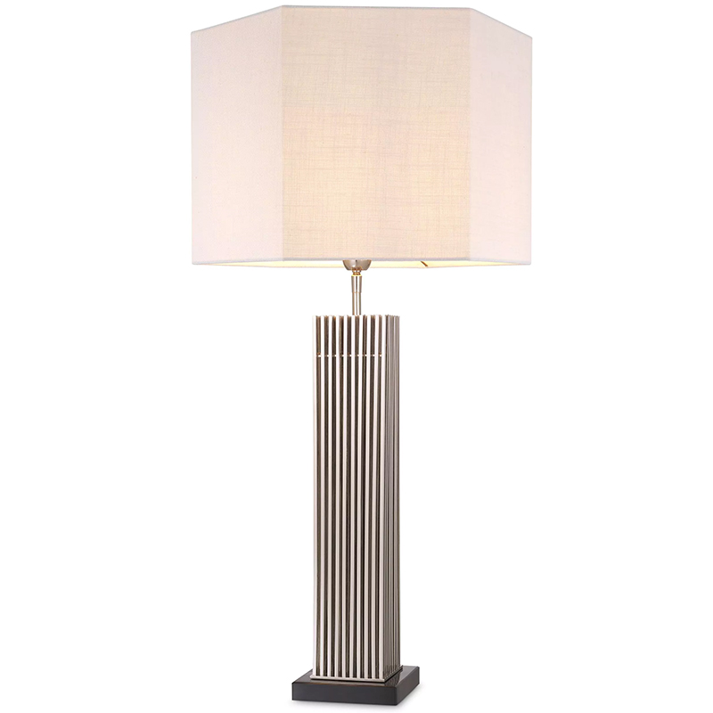 Настольная лампа Eichholtz Table Lamp Viggo Nickel Белый Никель Черный Мрамор Nero Настольная лампа Eichholtz Table Lamp Viggo Nickel Белый Никель Черный Мрамор Nero в Липецке | Loft Concept