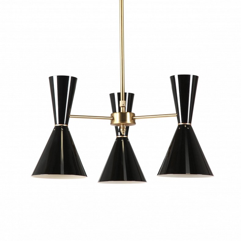 Люстра CAIRO Chandelier 3 Arm black Черный Латунь Люстра CAIRO Chandelier 3 Arm black Черный Латунь в Липецке | Loft Concept