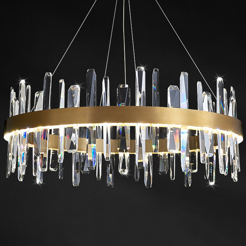 Люстра Gertrudis Chandelier circle Латунь Прозрачный Люстра Gertrudis Chandelier circle Латунь Прозрачный в Липецке | Loft Concept