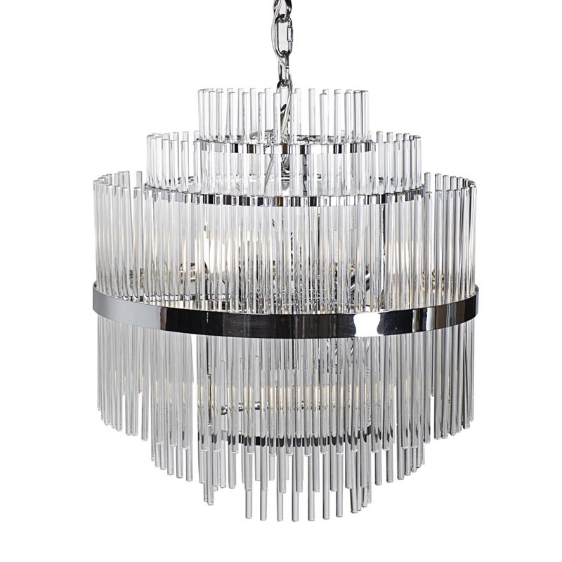 Люстра Hexagon Tube Light Multi-Tiered Chandelier Хром Люстра Hexagon Tube Light Multi-Tiered Chandelier Хром в Липецке | Loft Concept