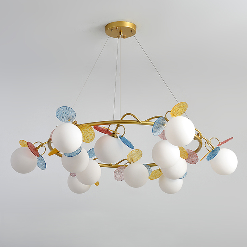 Люстра MATISSE Chandelier glass Золотой Белый Мульти Люстра MATISSE Chandelier glass Золотой Белый Мульти в Липецке | Loft Concept