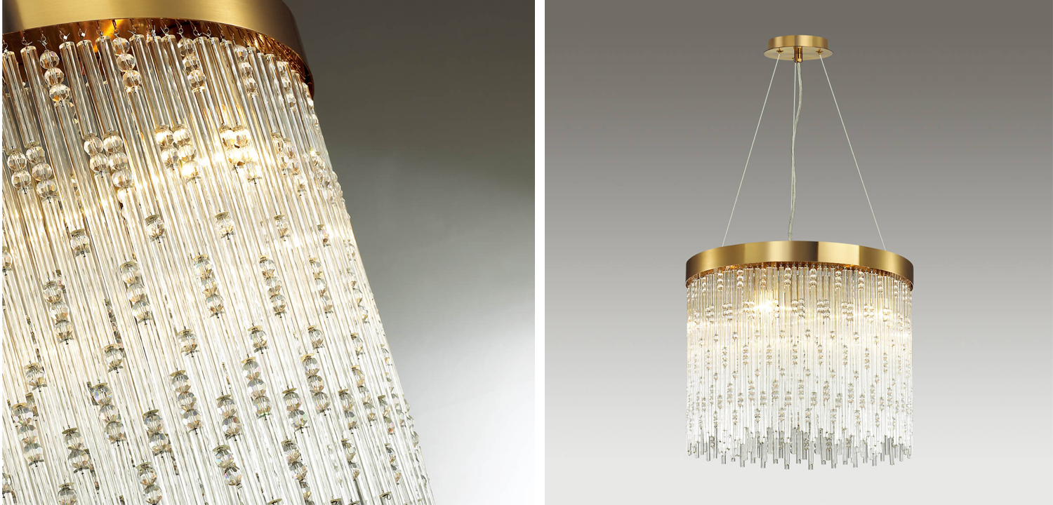 Люстра Hailstorm Rain Kerri Chandelier gold 45 - фото