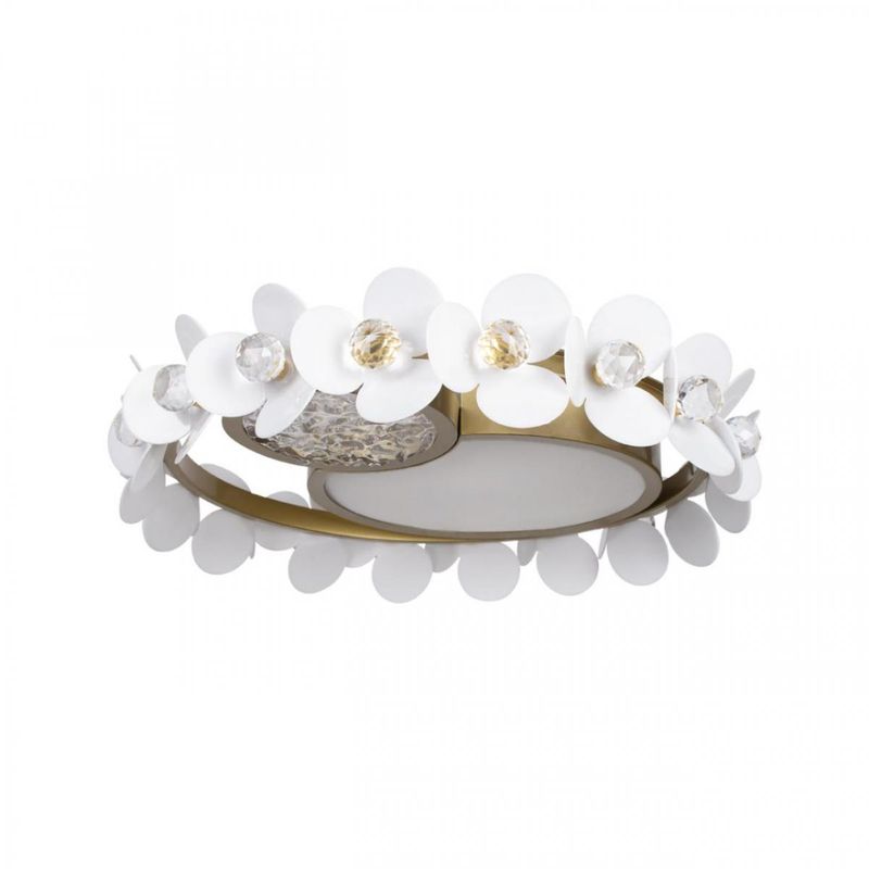 Потолочный светильник Белые Цветы White Flowers Ceiling lamp D 46 Белый Золотой Потолочный светильник Белые Цветы White Flowers Ceiling lamp D 46 Белый Золотой в Липецке | Loft Concept