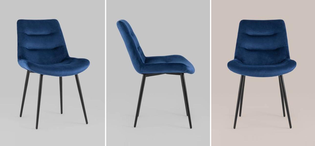 Стул Austin Chair Велюр Индиго - фото