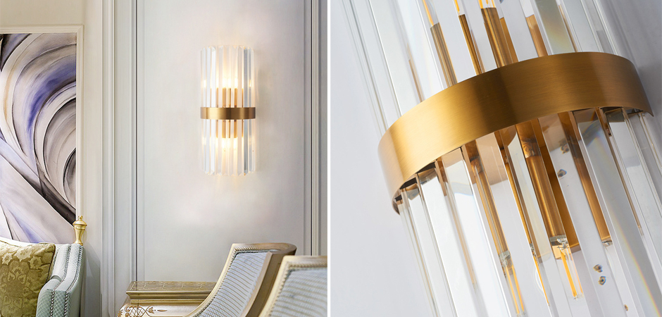 Бра Odeon Clear Glass Gold metal Wall Lamp Бра Odeon Clear Glass Gold metal Wall Lamp - Loft-Concept в Липецке
