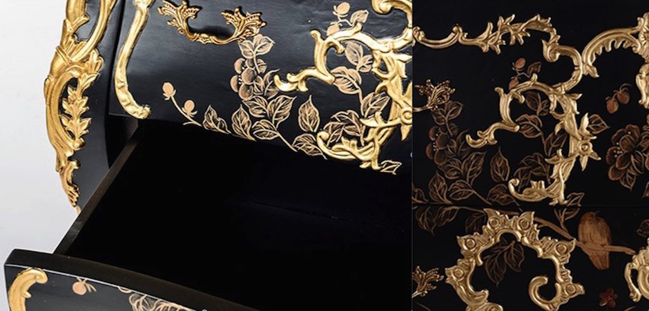 Комод в стиле французского рококо Baroque Сasket Черный Комод в стиле французского рококо Baroque Сasket Черный - Loft-Concept в Липецке