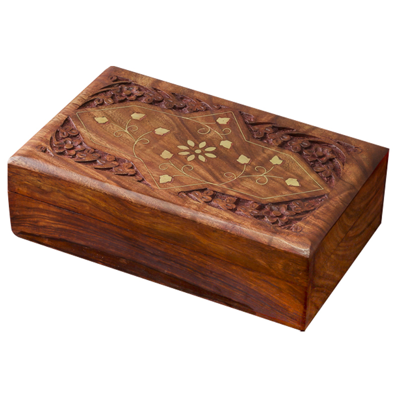 Шкатулка Damini Indian Inlay Box Коричневый Шкатулка Damini Indian Inlay Box Коричневый в Липецке | Loft Concept