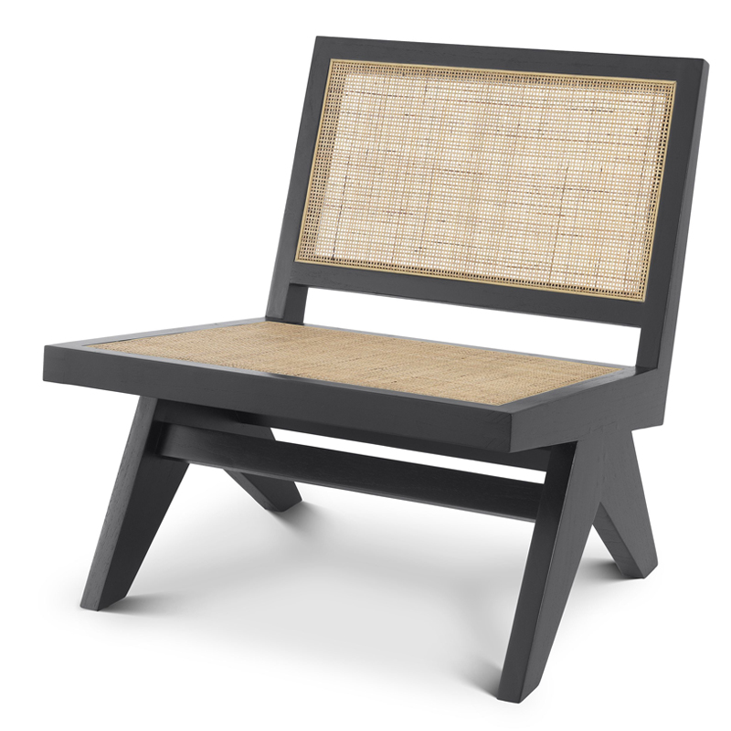 Кресло Eichholtz Chair Romee black Черный Бежевый Кресло Eichholtz Chair Romee black Черный Бежевый в Липецке | Loft Concept