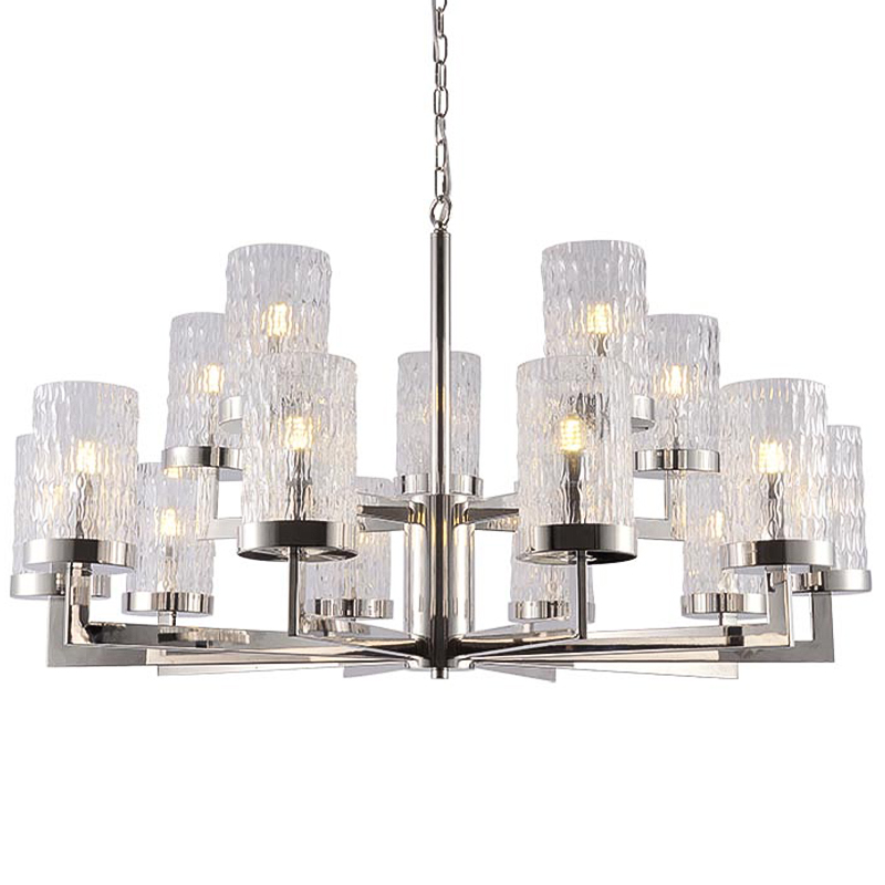 Люстра Estebe Glass Nickel Chandelier 14 Прозрачный Никель Люстра Estebe Glass Nickel Chandelier 14 Прозрачный Никель в Липецке | Loft Concept