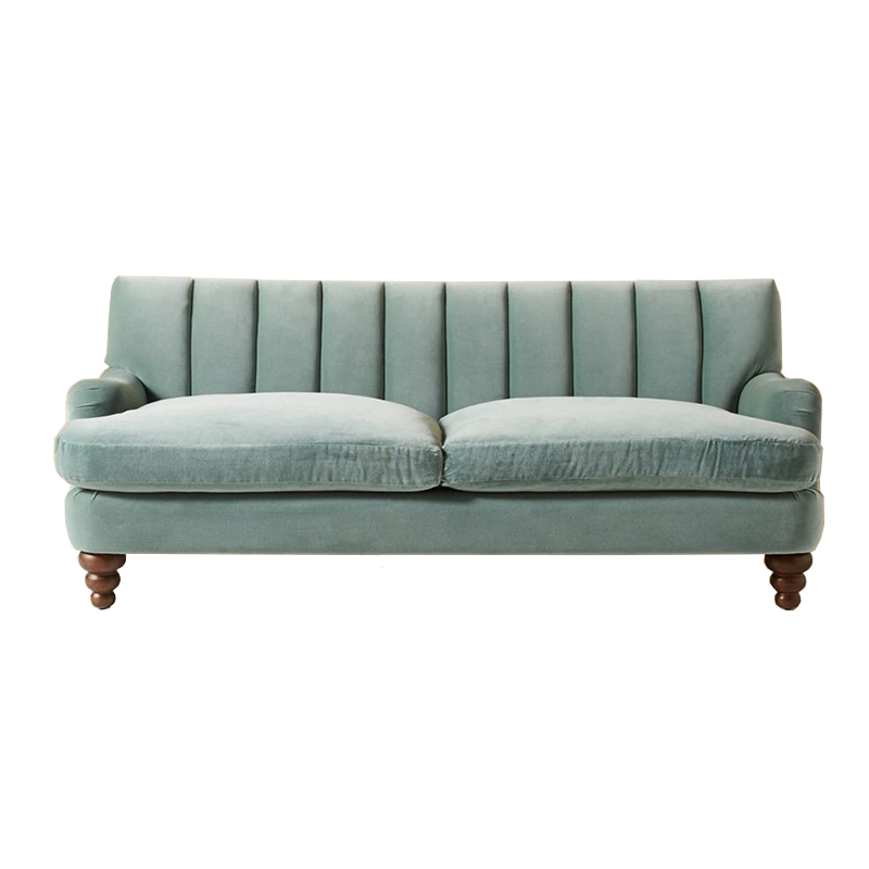 Диван Greville Sofa Голубой пастельный Коричневый Диван Greville Sofa Голубой пастельный Коричневый в Липецке | Loft Concept