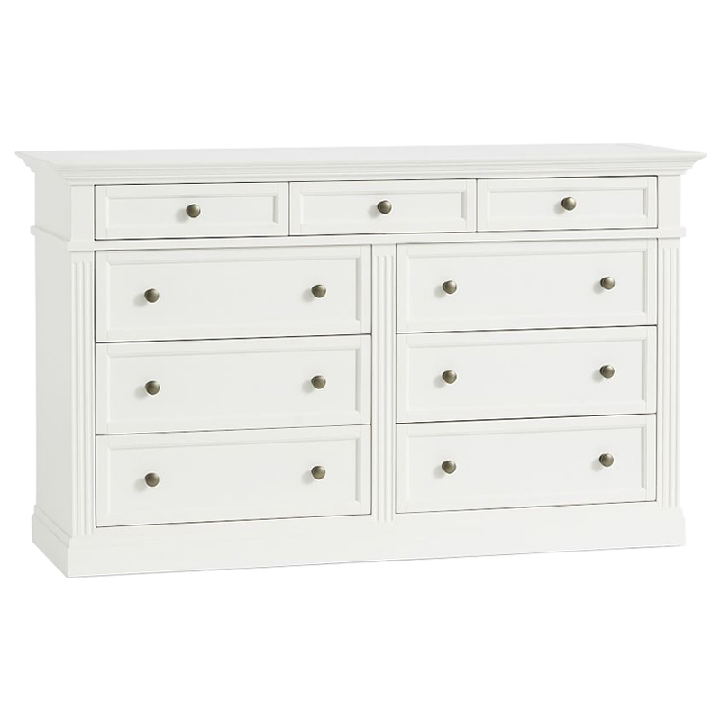 Комод 9 ящиков Benjamin Chest of 9 Drawers Бежево-серый Белый Коричневый Комод 9 ящиков Benjamin Chest of 9 Drawers Бежево-серый Белый Коричневый в Липецке | Loft Concept
