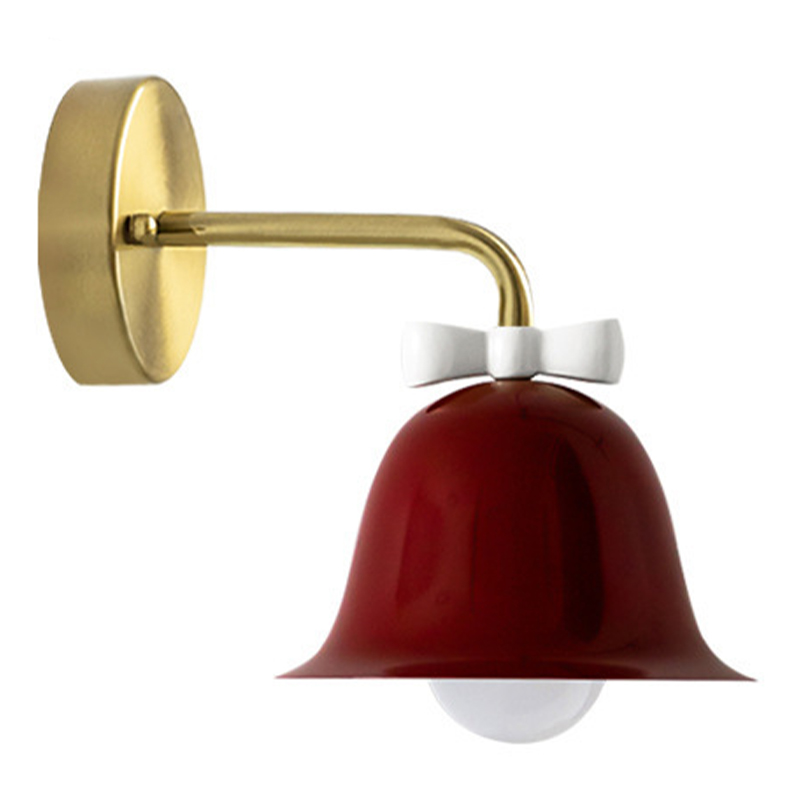 Бра Колокольчик Bell with Bow Red Wall Lamp Красный Красный Белый Золотой Бра Колокольчик Bell with Bow Red Wall Lamp Красный Красный Белый Золотой в Липецке | Loft Concept