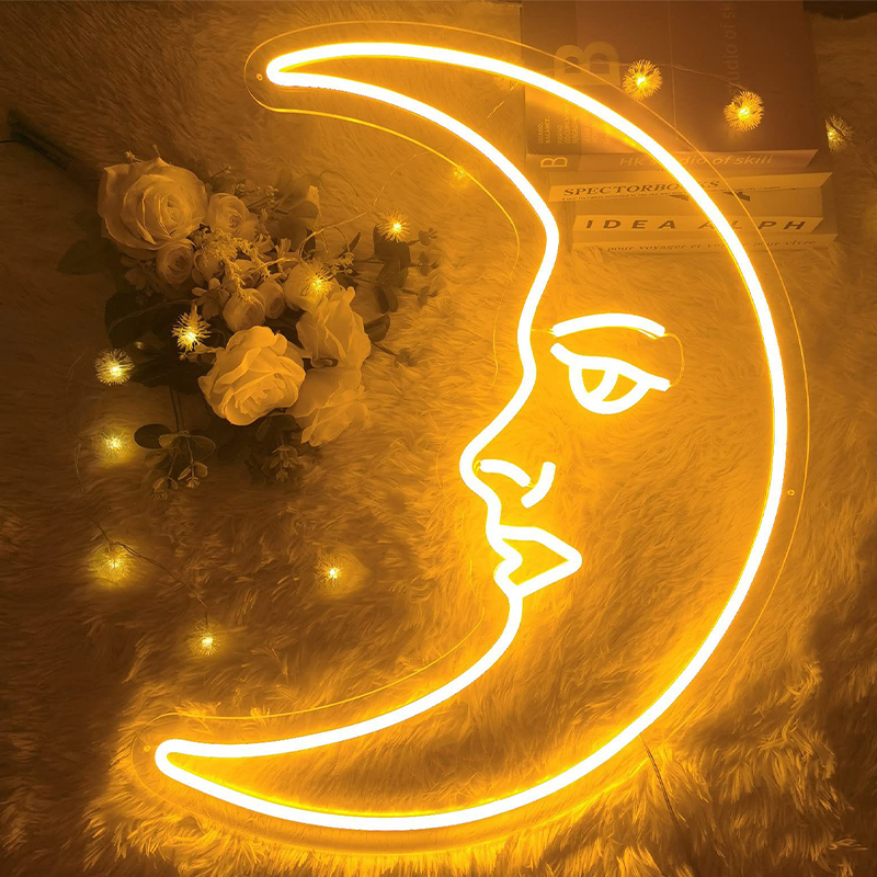 Неоновая настенная лампа Crescent Moon Neon Wall Lamp Прозрачный Желтый Неоновая настенная лампа Crescent Moon Neon Wall Lamp Прозрачный Желтый в Липецке | Loft Concept