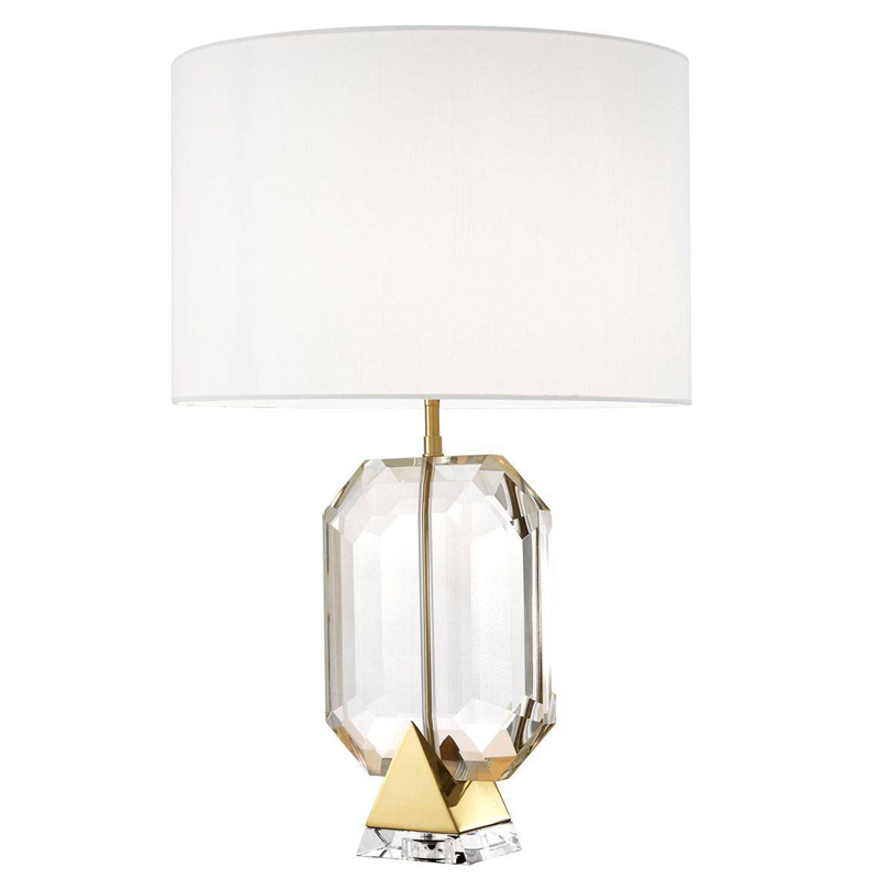 Настольная лампа Eichholtz Table Lamp Emerald Gold & white Белый Глянцевое золото Прозрачный Настольная лампа Eichholtz Table Lamp Emerald Gold & white Белый Глянцевое золото Прозрачный в Липецке | Loft Concept