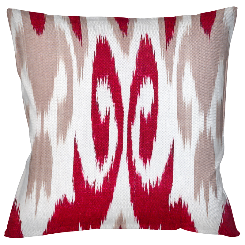 Декоративная подушка Ikat Pattern Красная Красный Белый Декоративная подушка Ikat Pattern Красная Красный Белый в Липецке | Loft Concept