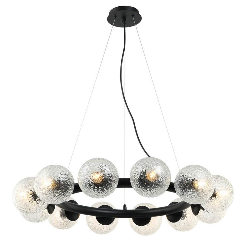 Люстра Perforated Glass Bubbles black D77 Черный Серый (Gray) Люстра Perforated Glass Bubbles black D77 Черный Серый (Gray) в Липецке | Loft Concept