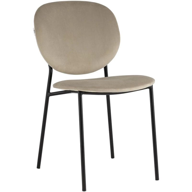 Стул Stanley Chair Бежевый Велюр Бежевый Черный Стул Stanley Chair Бежевый Велюр Бежевый Черный в Липецке | Loft Concept
