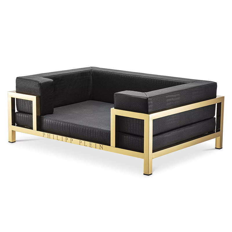 Лежанка для домашних животных Philipp Plein Dogbed High Conic Limited XL Gold Черный Золотой Лежанка для домашних животных Philipp Plein Dogbed High Conic Limited XL Gold Черный Золотой в Липецке | Loft Concept
