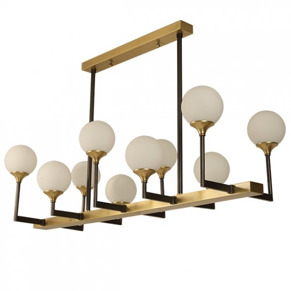 Люстра Ball Valley Chandelier 10 Белый Латунь Люстра Ball Valley Chandelier 10 Белый Латунь в Липецке | Loft Concept