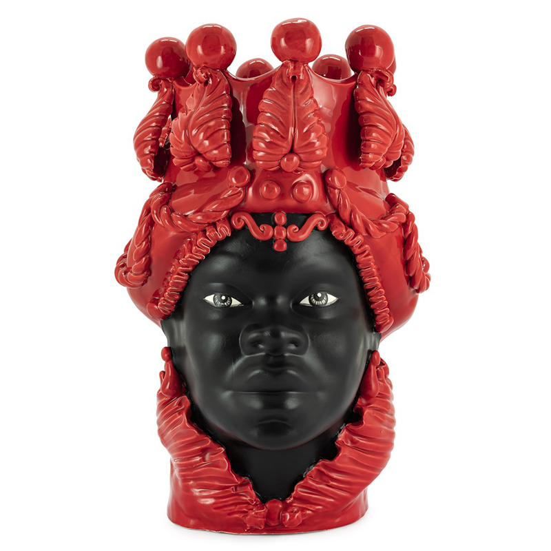 Ваза VASE MORO BIG LADY SIMPLY MAT Черный Красный Ваза VASE MORO BIG LADY SIMPLY MAT Черный Красный в Липецке | Loft Concept