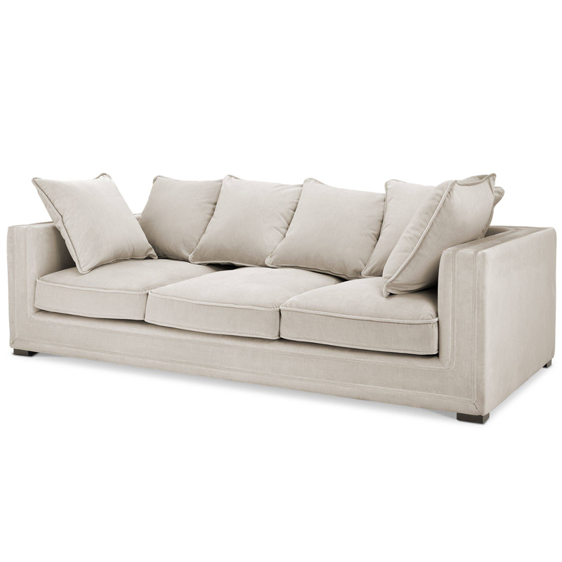 Диван Eichholtz Sofa Menorca Stone grey Бежево-серый Черный Диван Eichholtz Sofa Menorca Stone grey Бежево-серый Черный в Липецке | Loft Concept