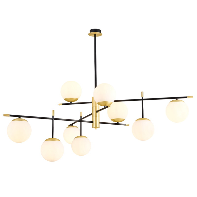 Люстра Черная с Золотом Spike Balls Hanging 9 Lamp Белый Золотой Черный Люстра Черная с Золотом Spike Balls Hanging 9 Lamp Белый Золотой Черный в Липецке | Loft Concept