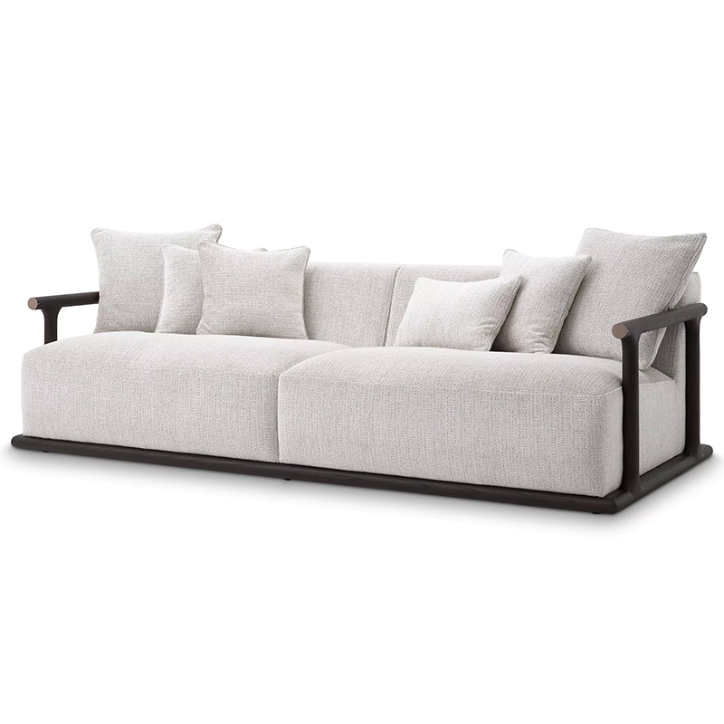 Диван Eichholtz Sofa Libero Светло-серый Коричневый Диван Eichholtz Sofa Libero Светло-серый Коричневый в Липецке | Loft Concept