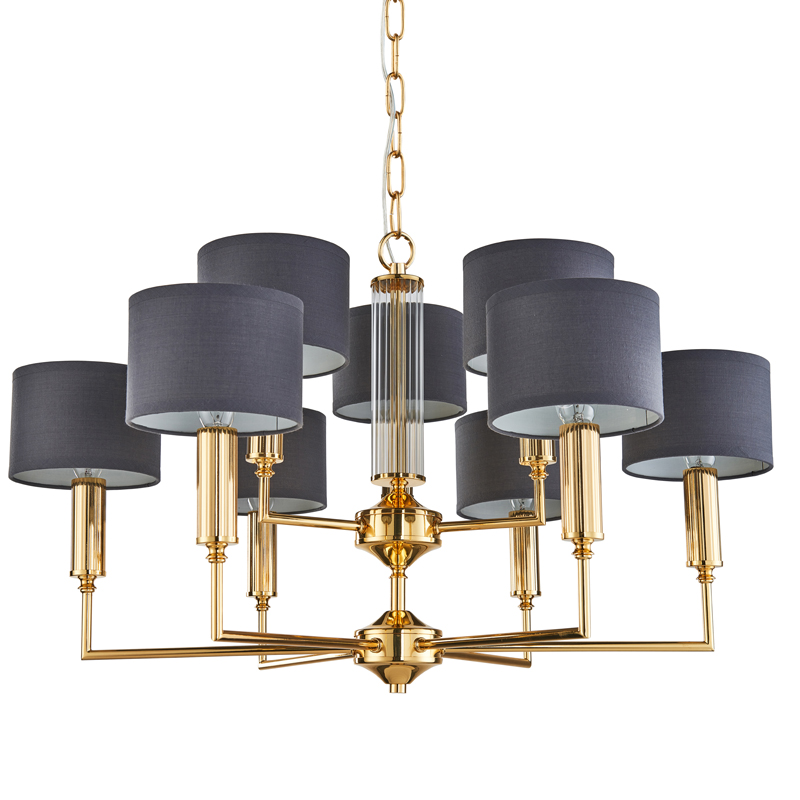 Люстра Laurent Chandelier grey 71 Глянцевое золото Серый Прозрачный Люстра Laurent Chandelier grey 71 Глянцевое золото Серый Прозрачный в Липецке | Loft Concept