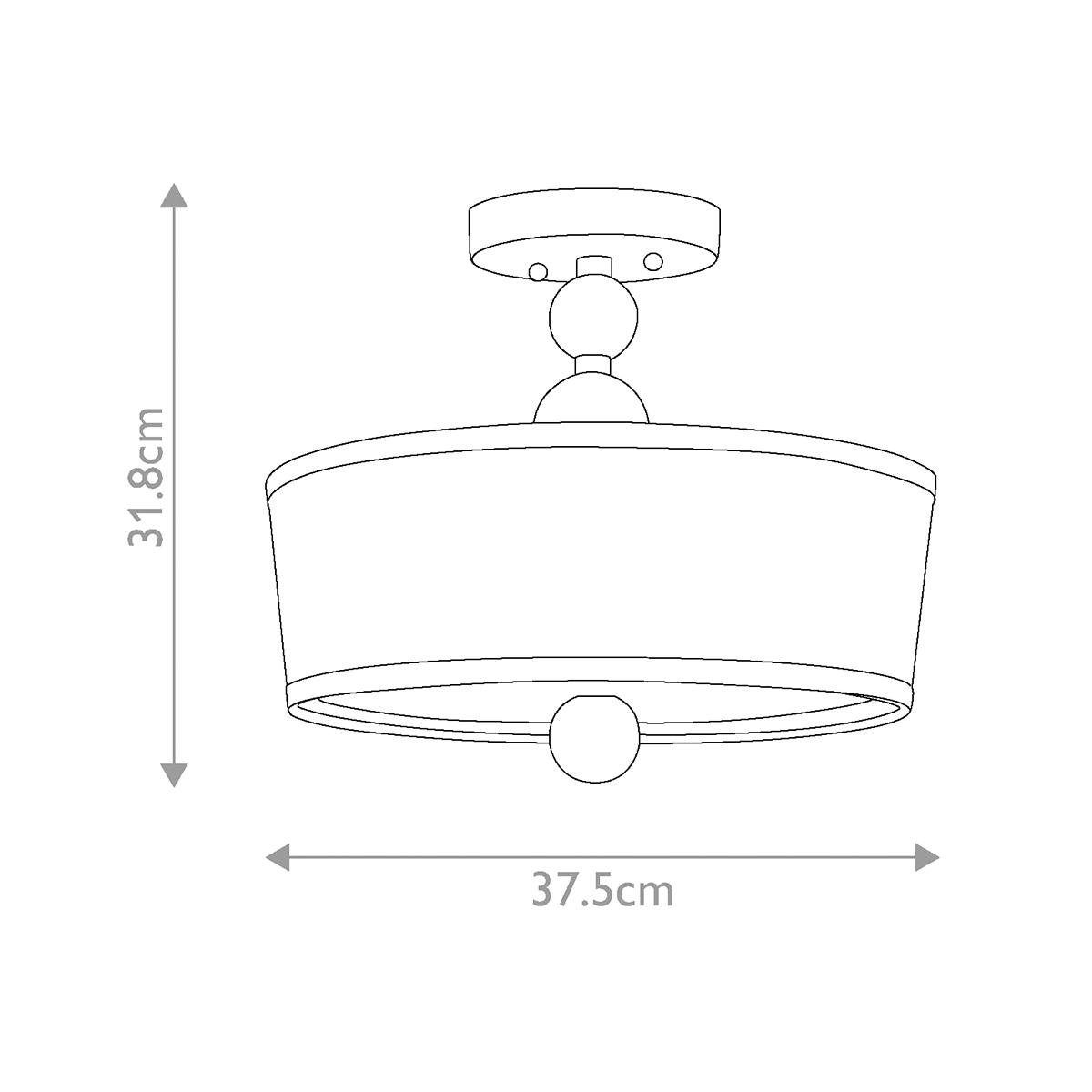 Потолочный светильник с белым цилиндрическим плафоном и шарообразными деталями Hinkley в Липецке