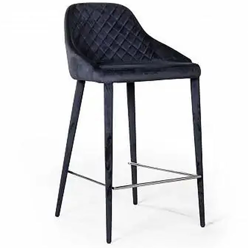 Стул Douglas Rhombus Bar stool Черный Велюр Черный Стул Douglas Rhombus Bar stool Черный Велюр Черный в Липецке | Loft Concept