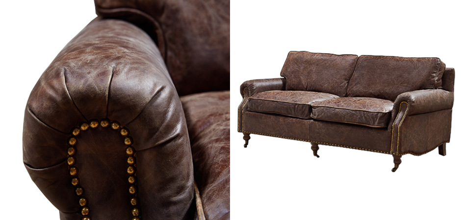 Диван RH CLASSIC LANCASTER Brown leather double Диван RH CLASSIC LANCASTER Brown leather double - Loft-Concept в Липецке