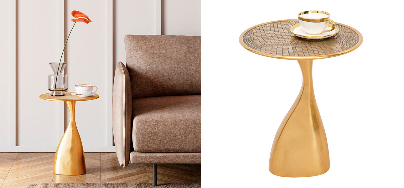 Столик золотой Elliot - фото