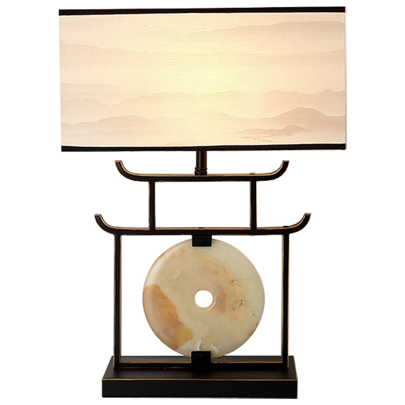 Настольная лампа с абажуром Chinese Style Modern Table Lamp Черный Бежевый Золотой Настольная лампа с абажуром Chinese Style Modern Table Lamp Черный Бежевый Золотой в Липецке | Loft Concept
