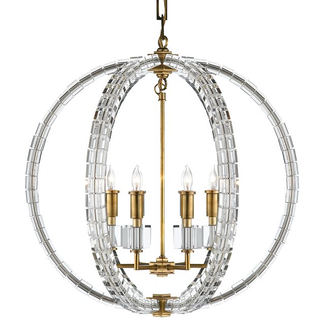 Люстра Radius Pendant Chandelier 6 Light Латунь Прозрачный Люстра Radius Pendant Chandelier 6 Light Латунь Прозрачный в Липецке | Loft Concept