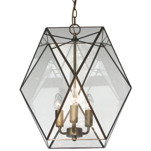 Подвесной светильник Rombius Pendant large III clear glass Латунь Античная полированная Подвесной светильник Rombius Pendant large III clear glass Латунь Античная полированная в Липецке | Loft Concept