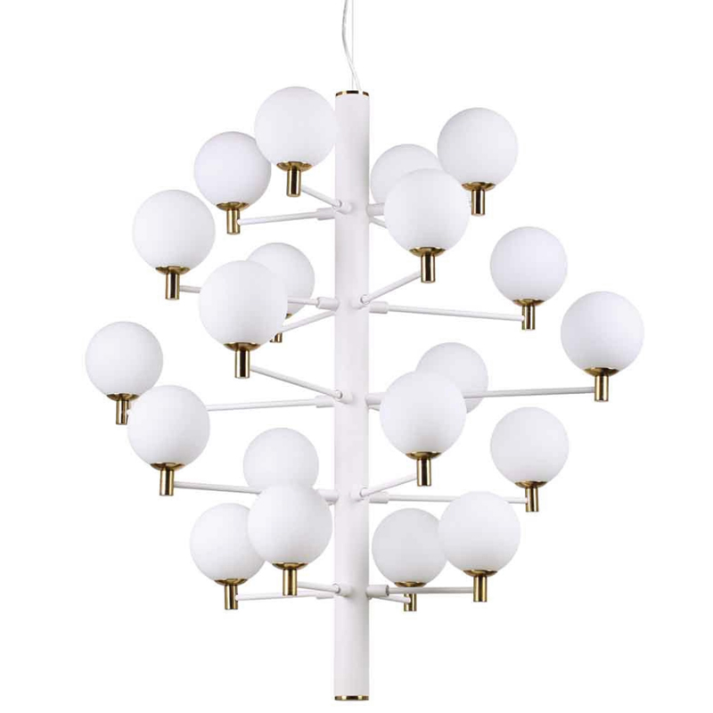Люстра Italian Globe Abstraction Light White 20 Белый Золотой Люстра Italian Globe Abstraction Light White 20 Белый Золотой в Липецке | Loft Concept