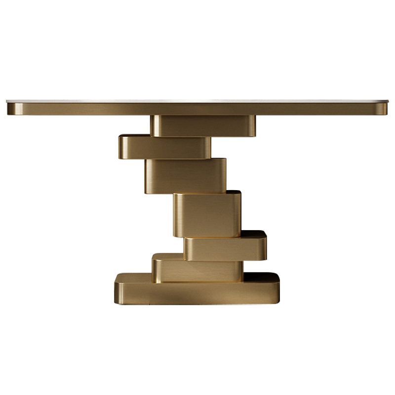 Консоль Maja Marble Metal Console Table Brass Латунь Коричневый Белый Консоль Maja Marble Metal Console Table Brass Латунь Коричневый Белый в Липецке | Loft Concept
