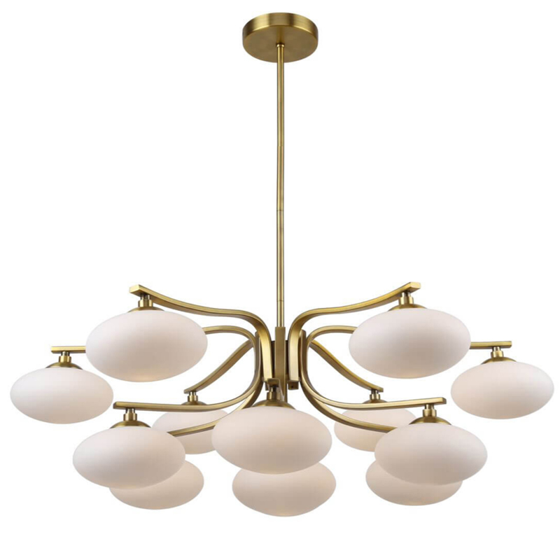 Oval Balls Mushrooms Chandelier 13 Brass Латунь Прозрачный белый Oval Balls Mushrooms Chandelier 13 Brass Латунь Прозрачный белый в Липецке | Loft Concept