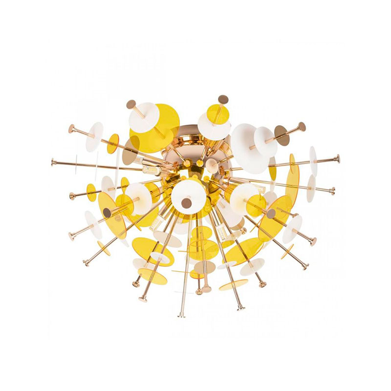 Потолочный светильник Dandelion Yellow диаметр 60 Золотой Белый Желтый Потолочный светильник Dandelion Yellow диаметр 60 Золотой Белый Желтый в Липецке | Loft Concept