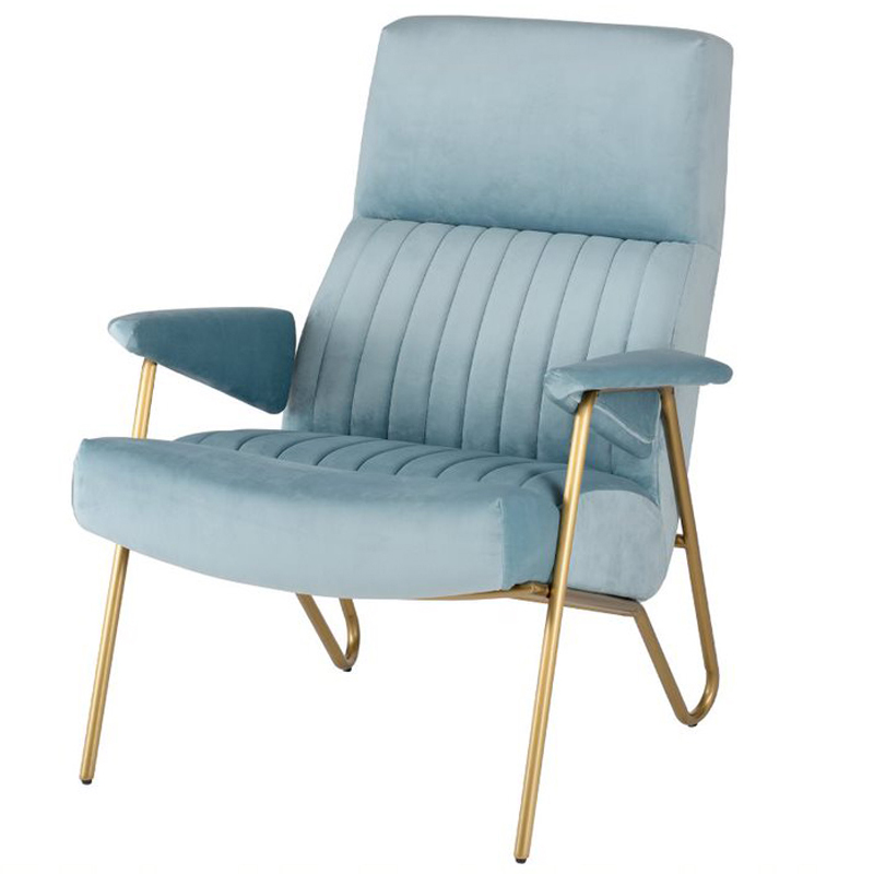 Кресло Solonar light blue Голубой Золотой Кресло Solonar light blue Голубой Золотой в Липецке | Loft Concept