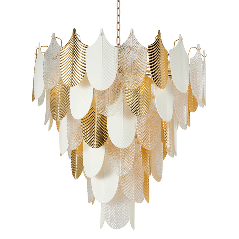 Люстра Abelia Chandelier 93 Золотой Белый Прозрачный Люстра Abelia Chandelier 93 Золотой Белый Прозрачный в Липецке | Loft Concept