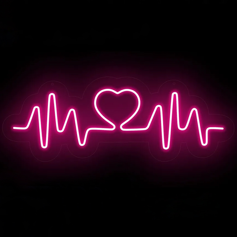 Неоновая настенная лампа Heart Rhythm Neon Wall Lamp Розовый Прозрачный Неоновая настенная лампа Heart Rhythm Neon Wall Lamp Розовый Прозрачный в Липецке | Loft Concept