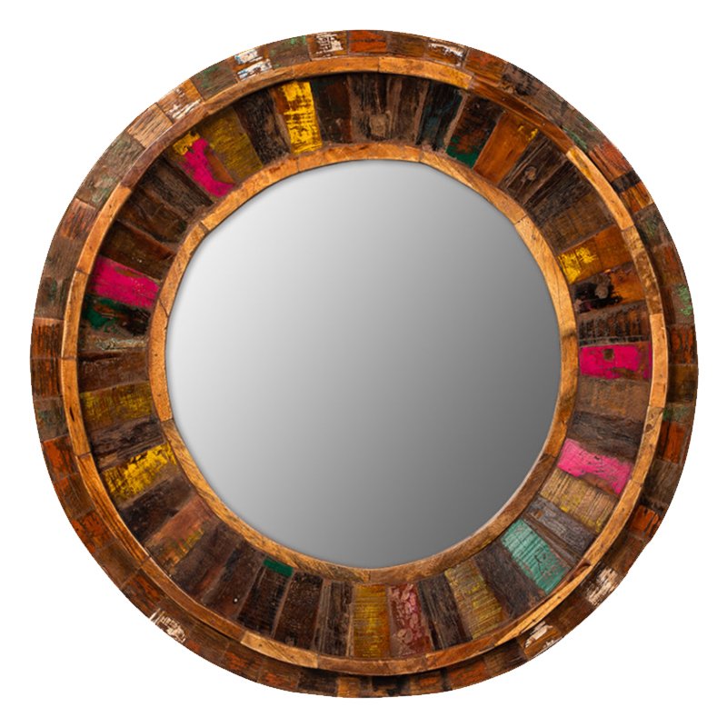 Зеркало Antique Wood Circle Коричневый винтаж Зеркало Antique Wood Circle Коричневый винтаж в Липецке | Loft Concept