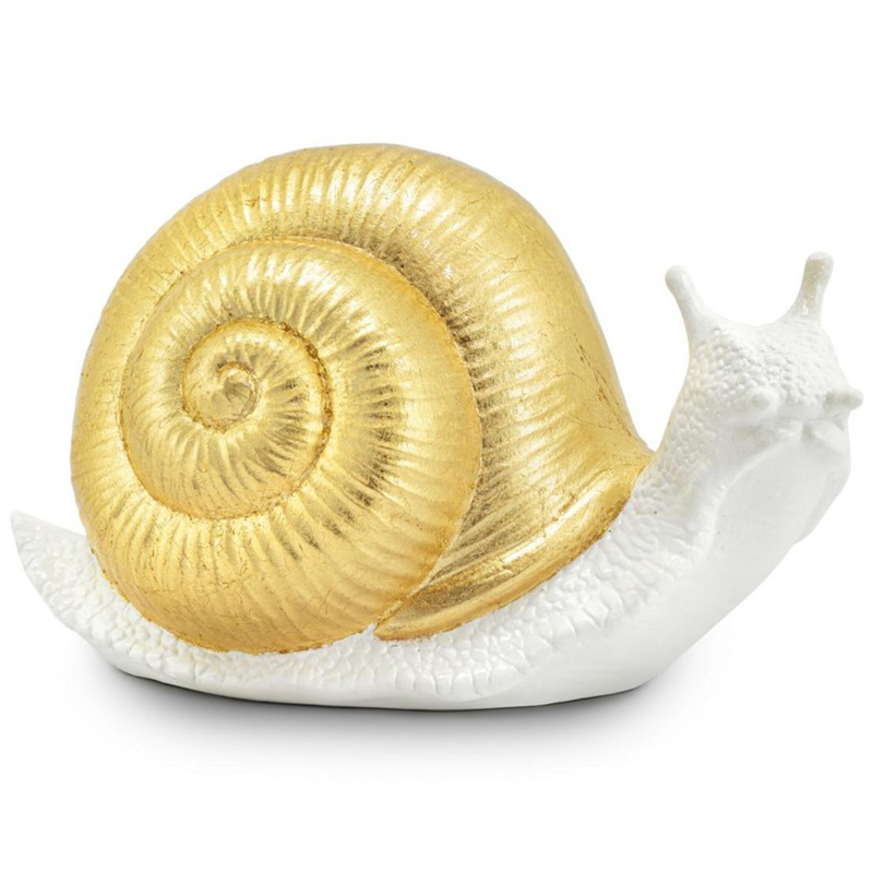 Статуэтка Abhika Snail Bisc. Goldleaf Белый Золотой Статуэтка Abhika Snail Bisc. Goldleaf Белый Золотой в Липецке | Loft Concept